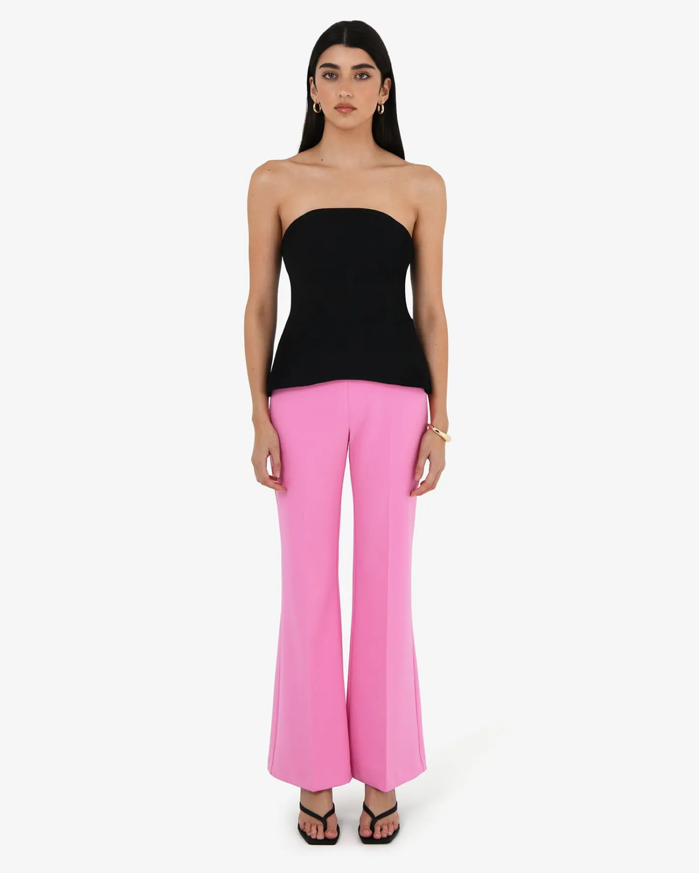 Forcast Belmore Crepe Flared Pants Bubblegum Outlet