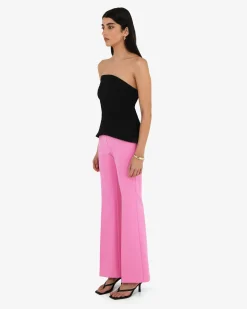 Forcast Belmore Crepe Flared Pants Bubblegum Outlet