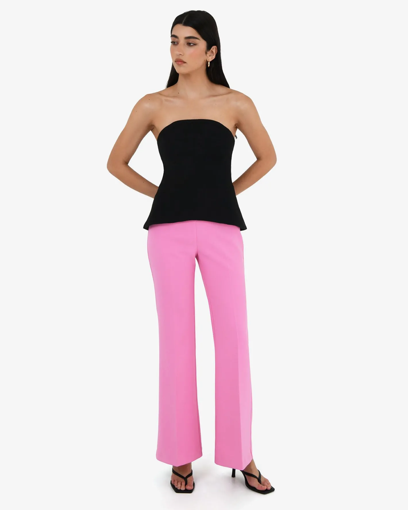Forcast Belmore Crepe Flared Pants Bubblegum Outlet