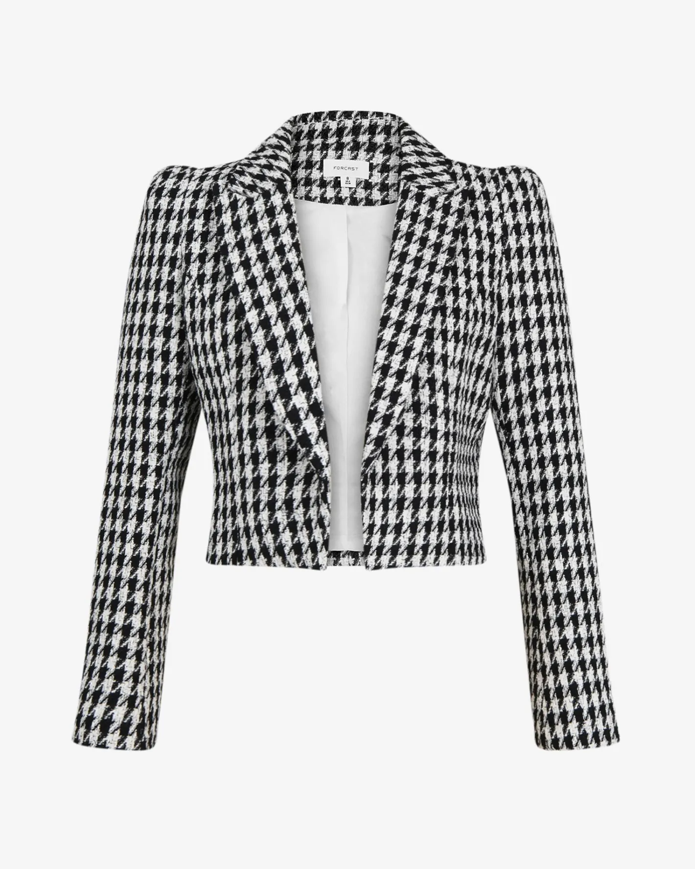 Forcast Bennet Houndstooth Crop Blazer Ivory & Black