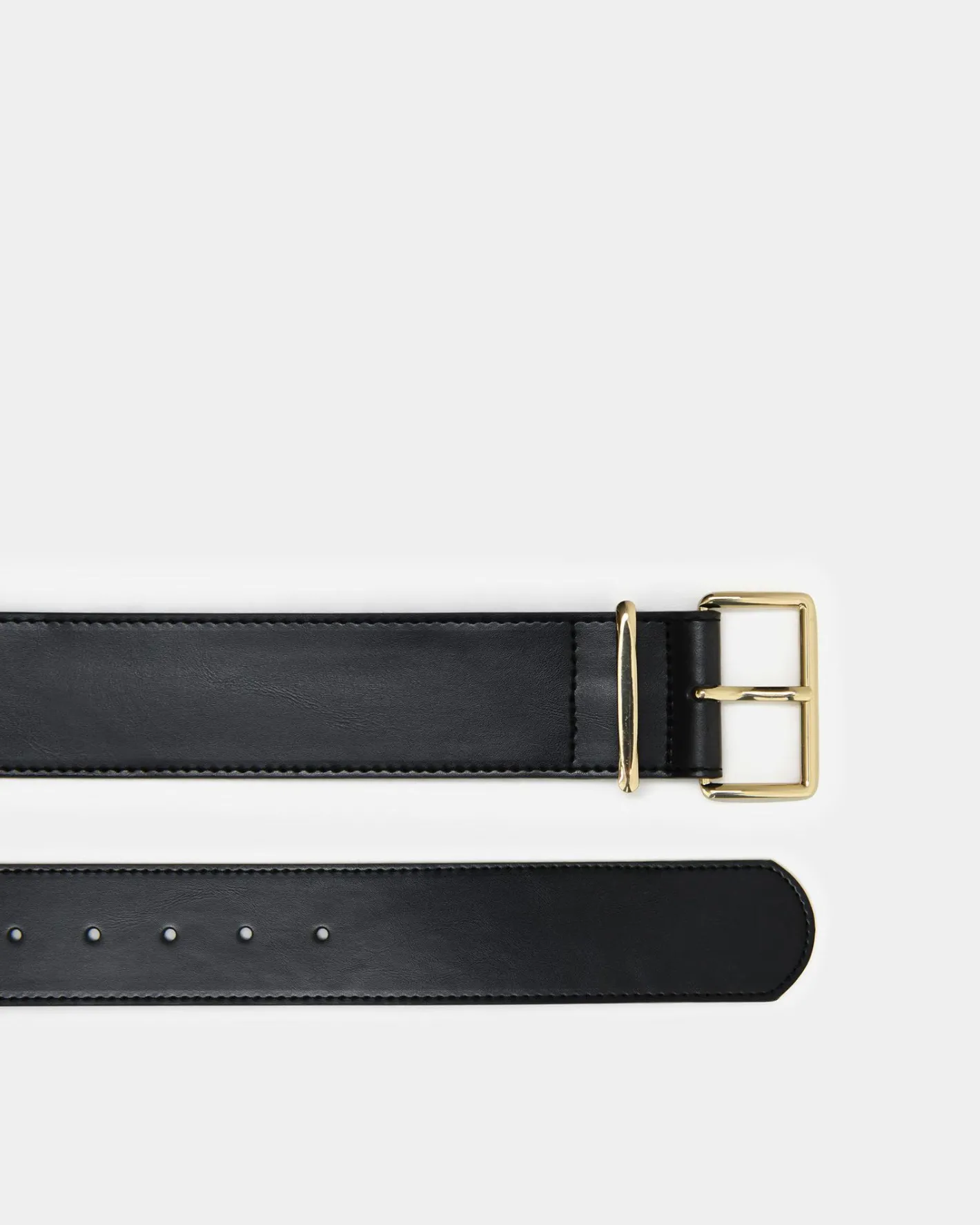 Forcast Benny Leather Belt Black Clearance
