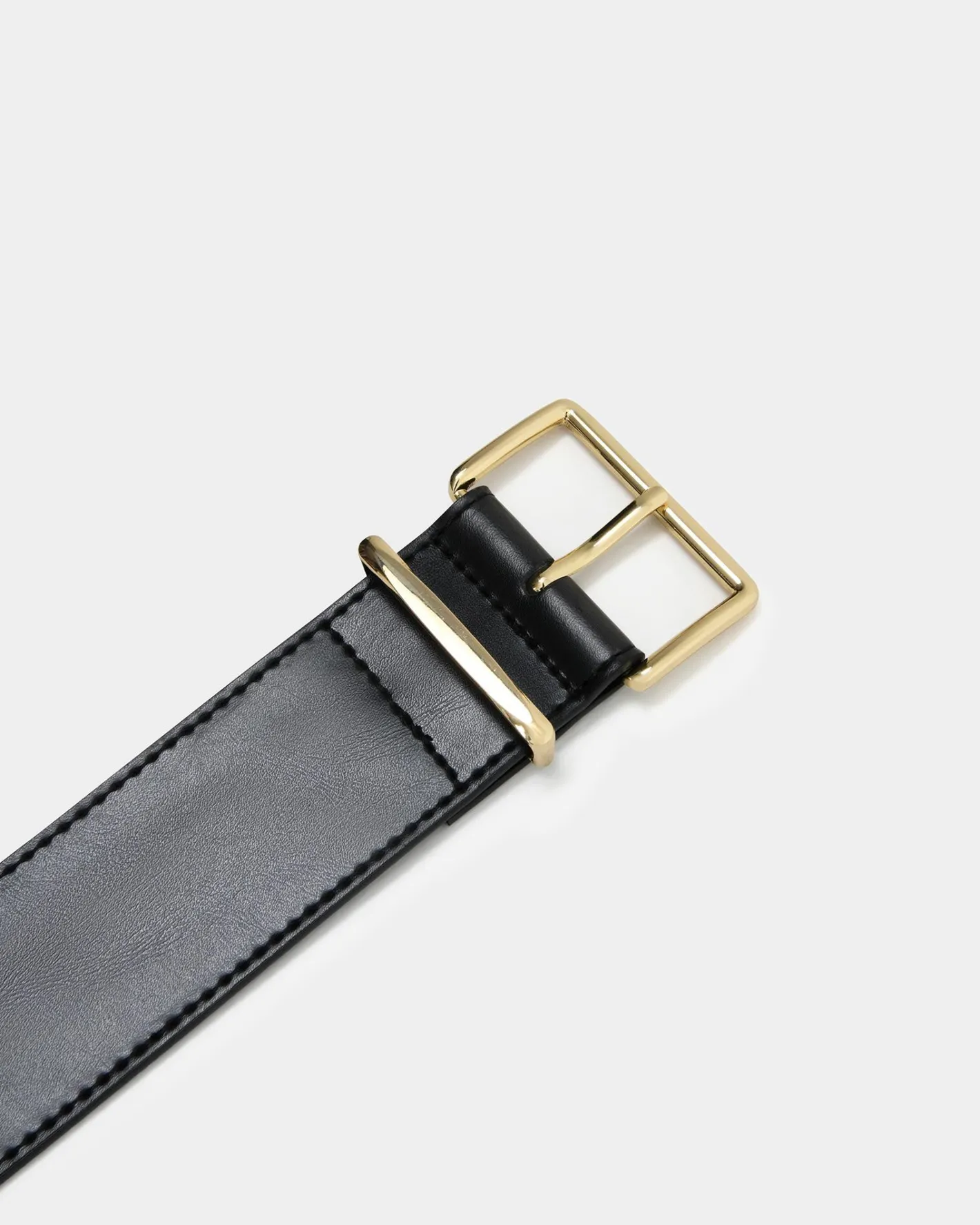 Forcast Benny Leather Belt Black Clearance