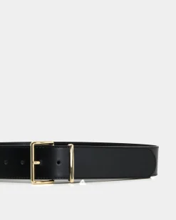 Forcast Benny Leather Belt Black Clearance