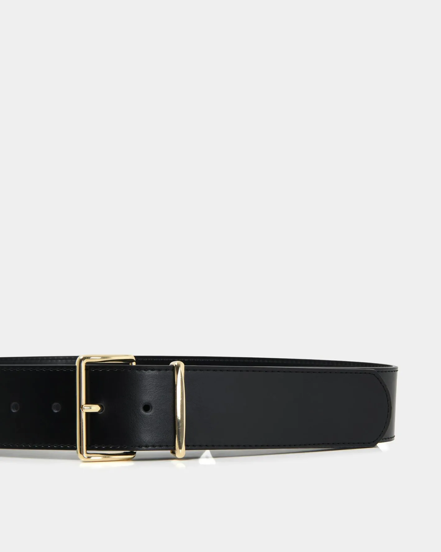 Forcast Benny Leather Belt Black Clearance