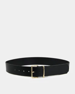 Forcast Benny Leather Belt Black Clearance