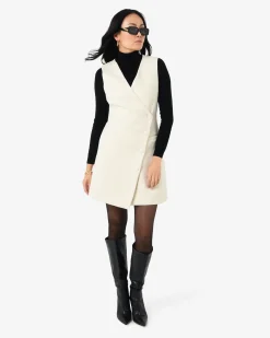 Forcast Beth Asymmetric Mini Dress Buttercream Outlet