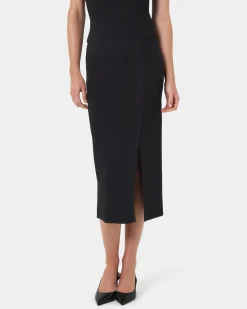 Forcast Betty Knit Split Skirt Black Hot