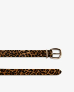 Forcast Bianka Leather Belt Leopard Clearance