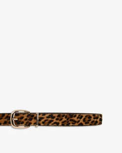Forcast Bianka Leather Belt Leopard Clearance