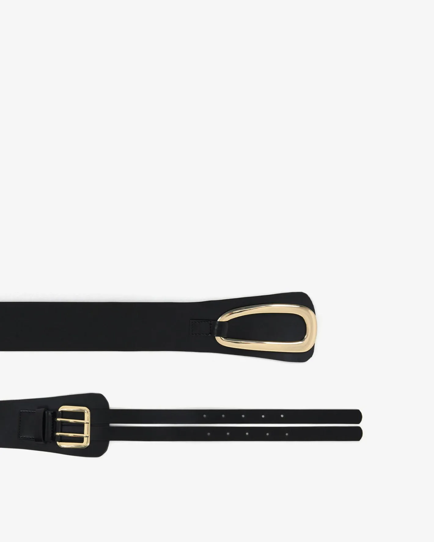 Forcast Biface Leather Belt Black New