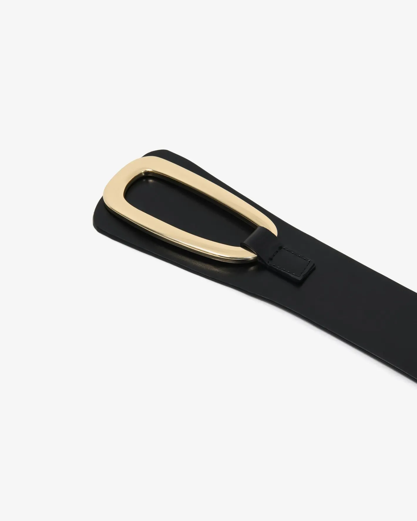 Forcast Biface Leather Belt Black New