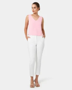 Forcast Blair V-neck Crop Top Pink Clearance