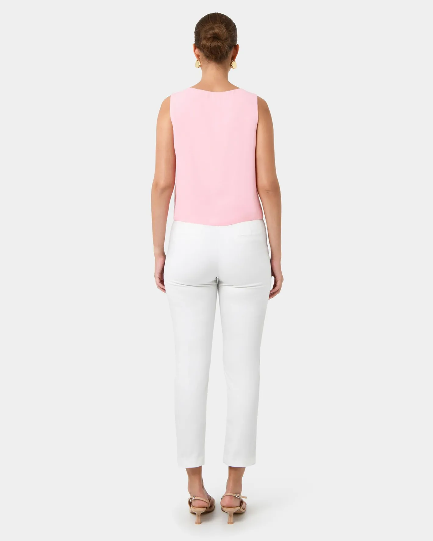Forcast Blair V-neck Crop Top Pink Clearance