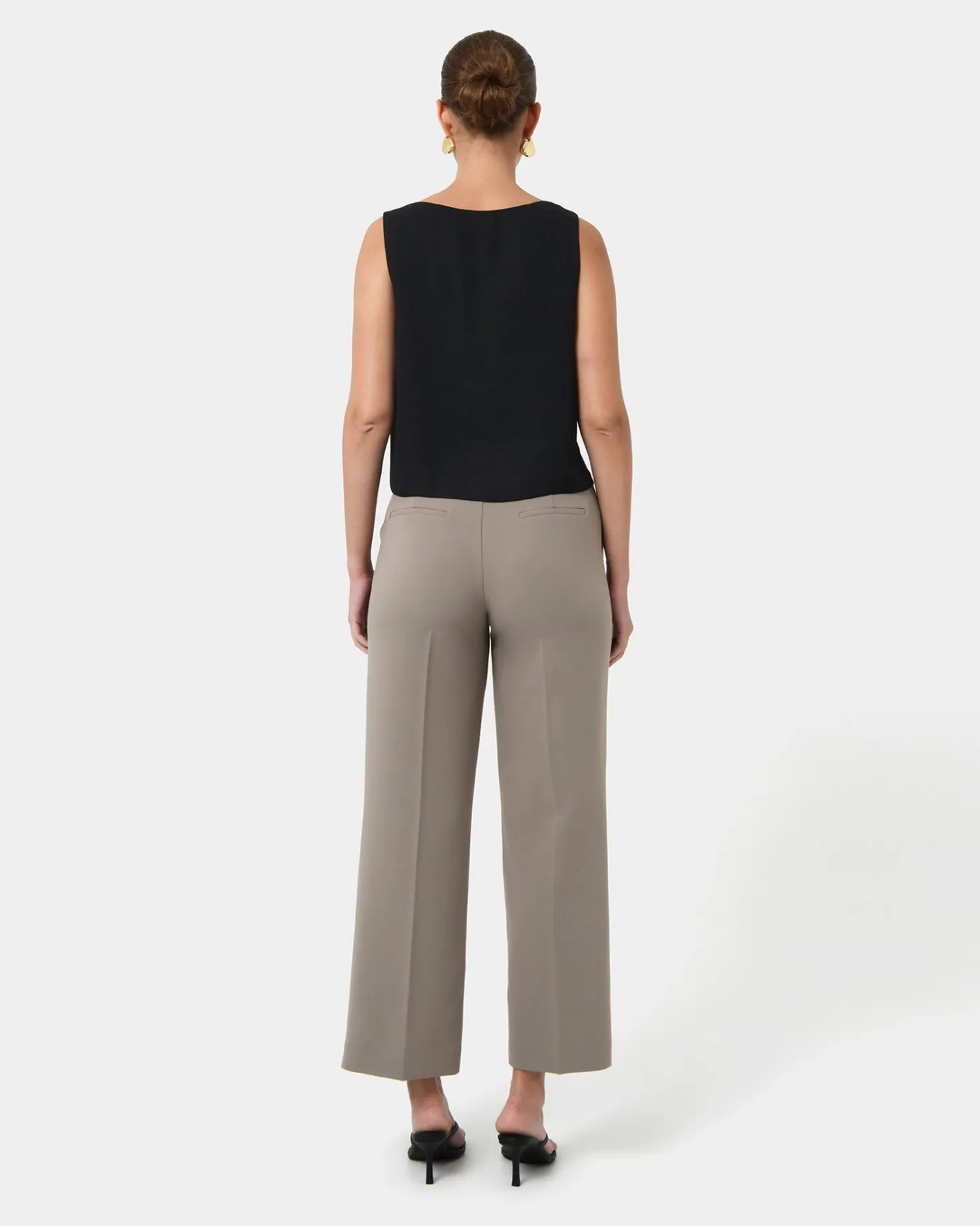 Forcast Blair V-neck Crop Top Black