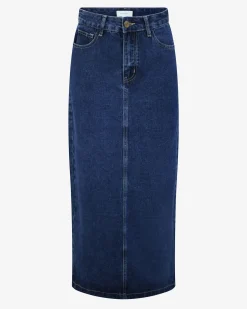 Forcast Bondi Denim Column Skirt Classic Blue Sale