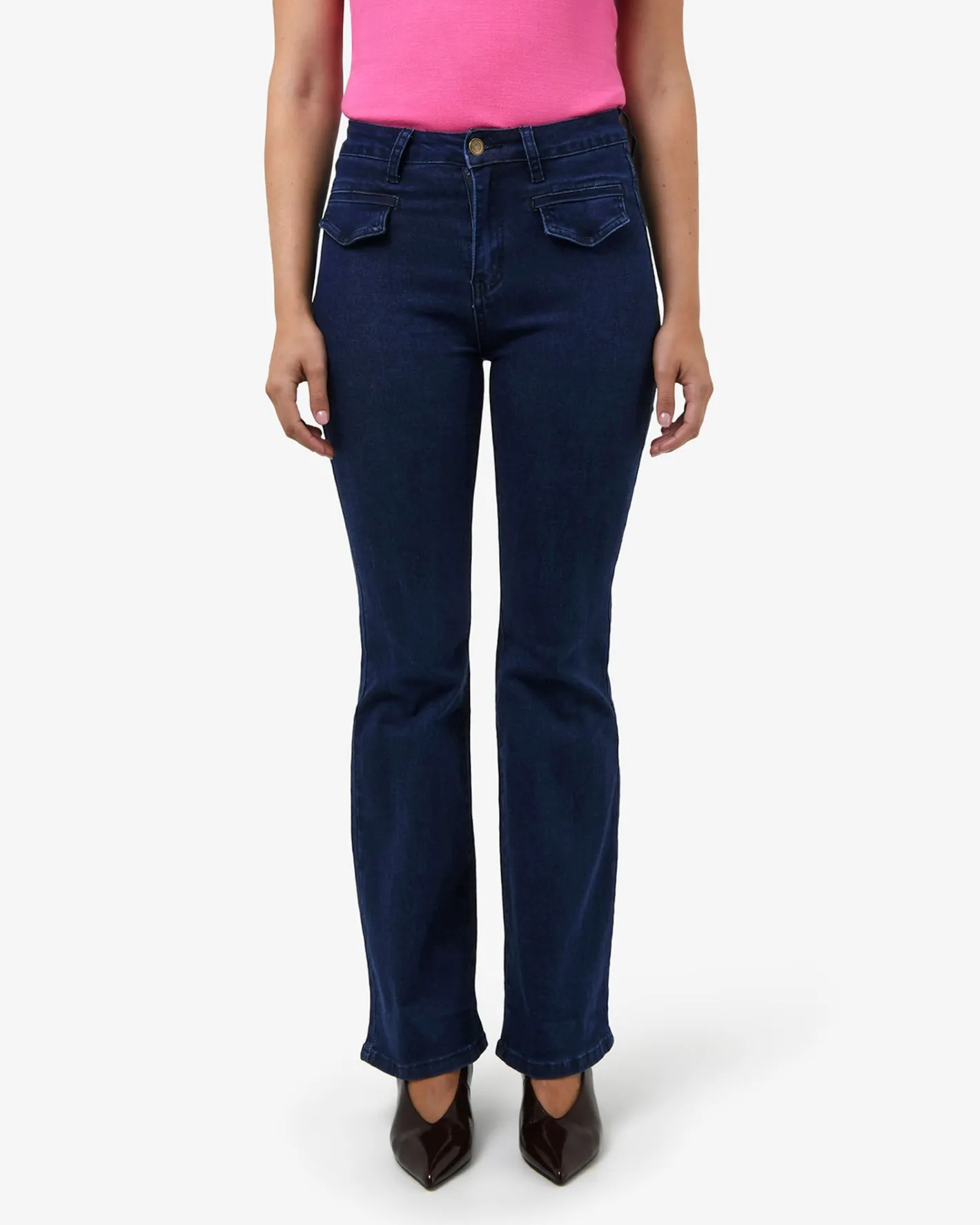 Forcast Bondi Flared Leg Jeans Classic Blue Discount