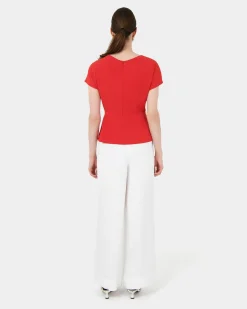 Forcast Bonnie Gathe Peplum Top Red Online