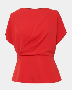 Forcast Bonnie Gathe Peplum Top Red Online