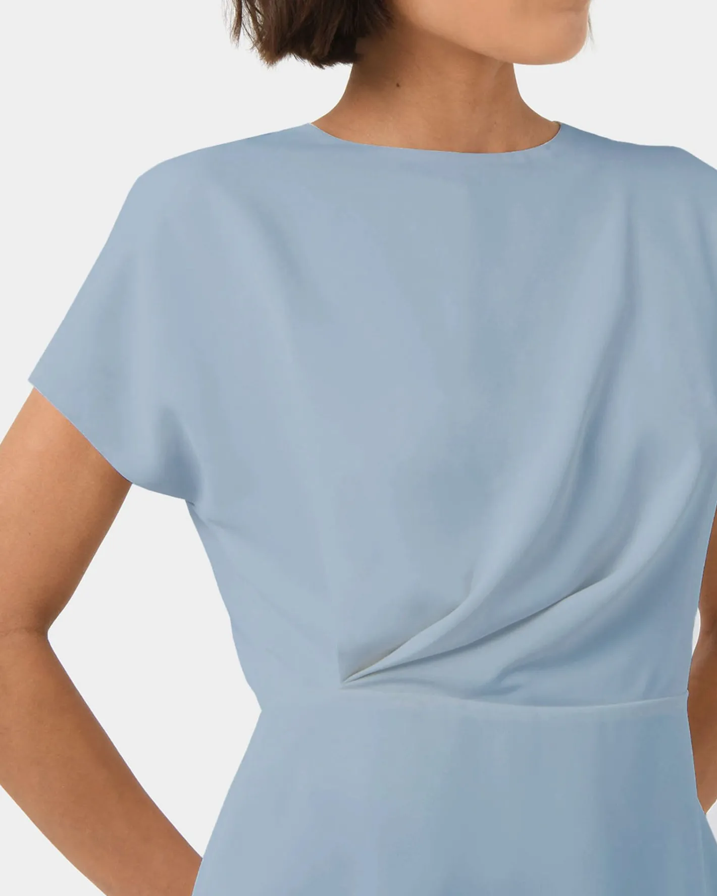 Forcast Bonnie Gathered Peplum Top Dusk Blue Discount