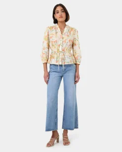 Forcast Brielle Floral Blouse Spring Floral Outlet