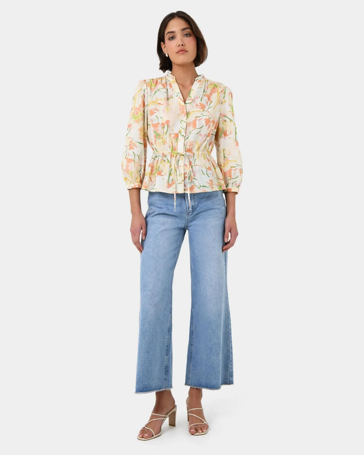 Forcast Brielle Floral Blouse Spring Floral Outlet