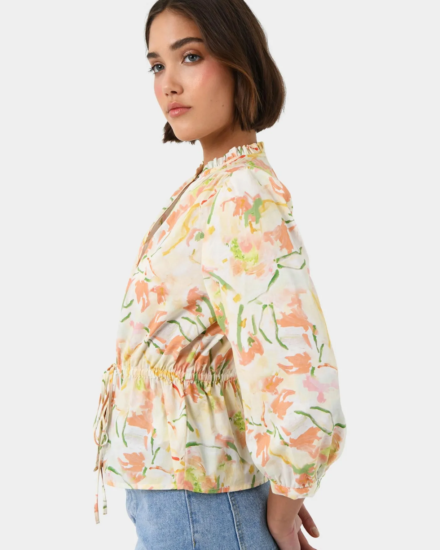 Forcast Brielle Floral Blouse Spring Floral Outlet