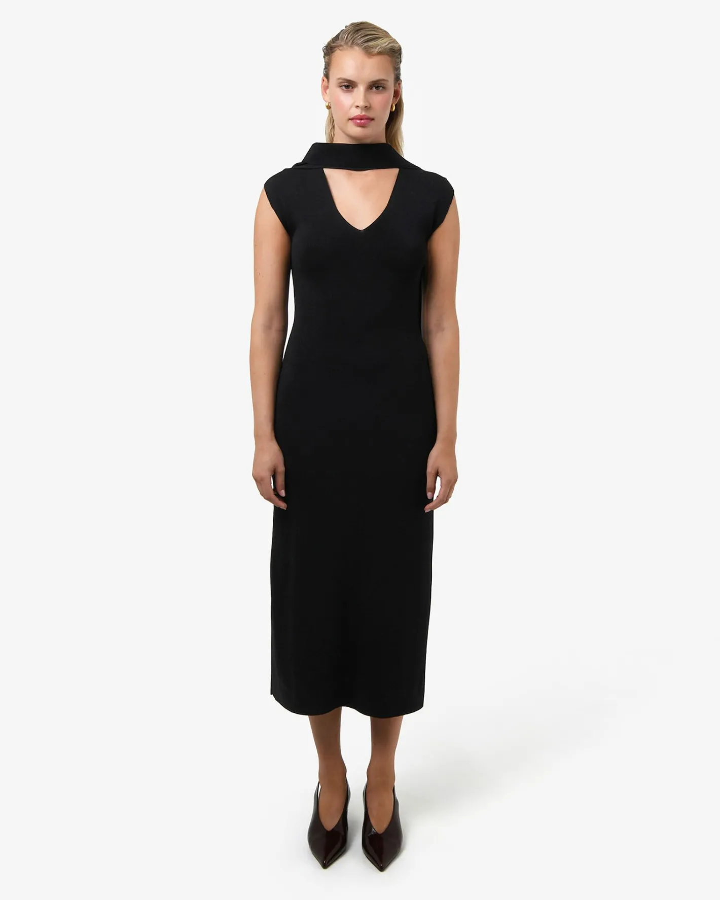 Forcast Byron Scarf Knit Dress Black Online