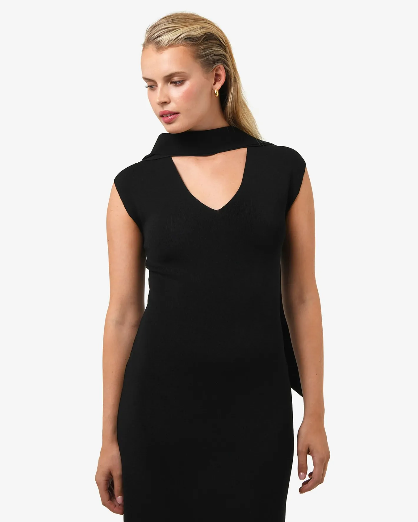 Forcast Byron Scarf Knit Dress Black Online