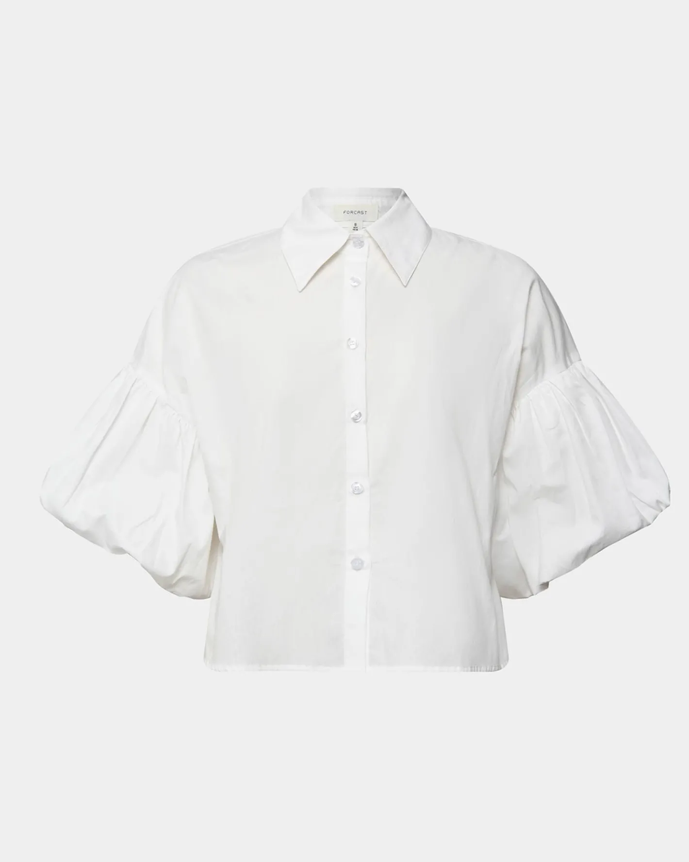 Forcast Cali Puff Sleeve Crop Shirt Ivory Hot