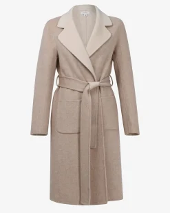 Forcast Camille Wool Tie Coat Oat Marle Discount