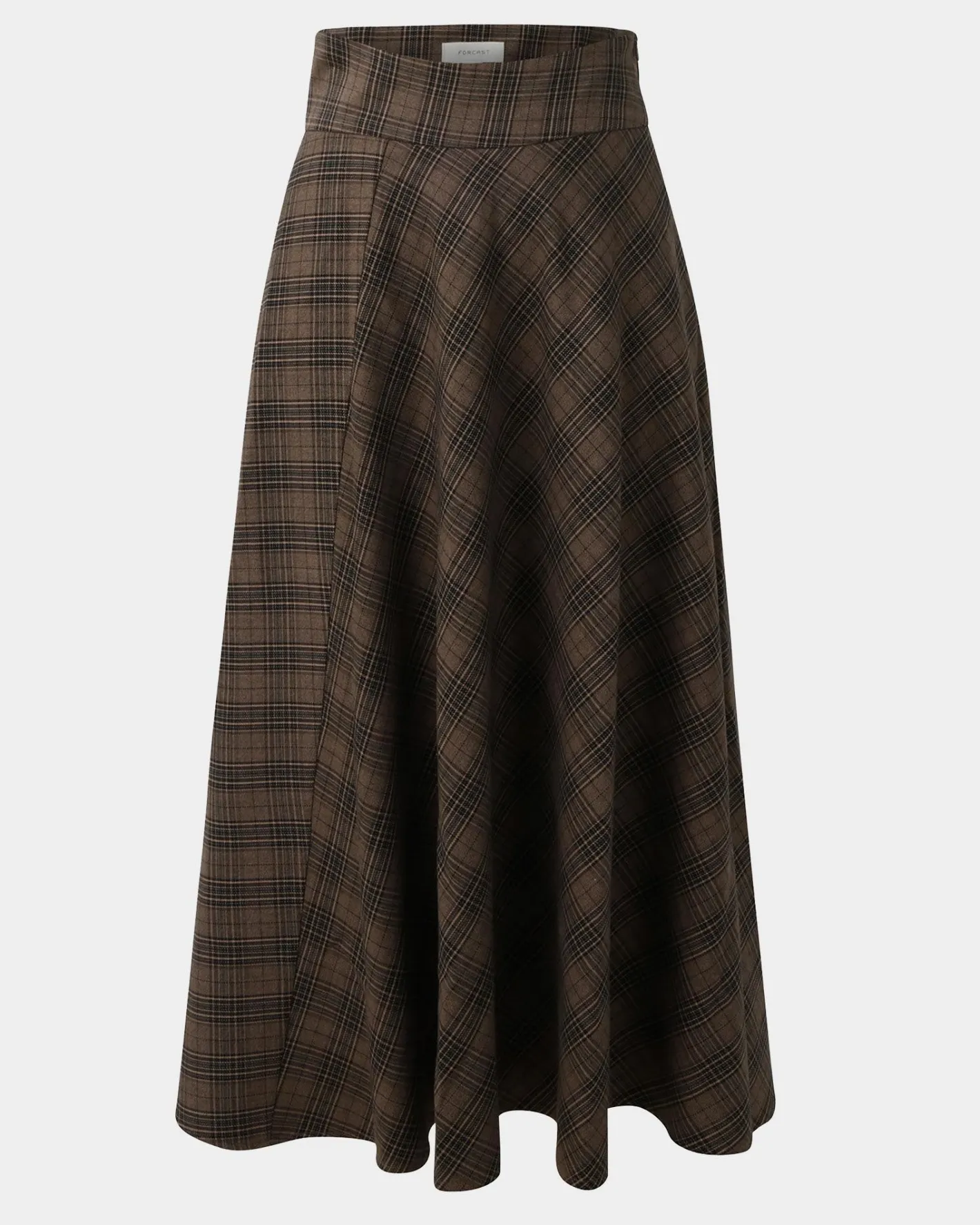 Forcast Candice Bias Check Skirt Brown Checks Discount