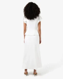 Forcast Carissa Flared Maxi Skirt White Online