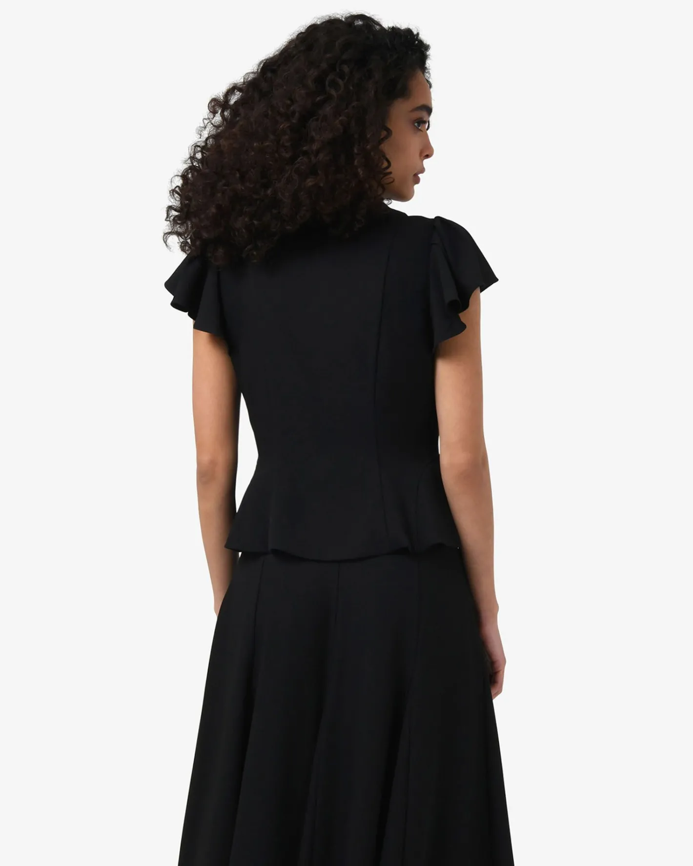 Forcast Carissa Gathered Sleeve Top Black Hot