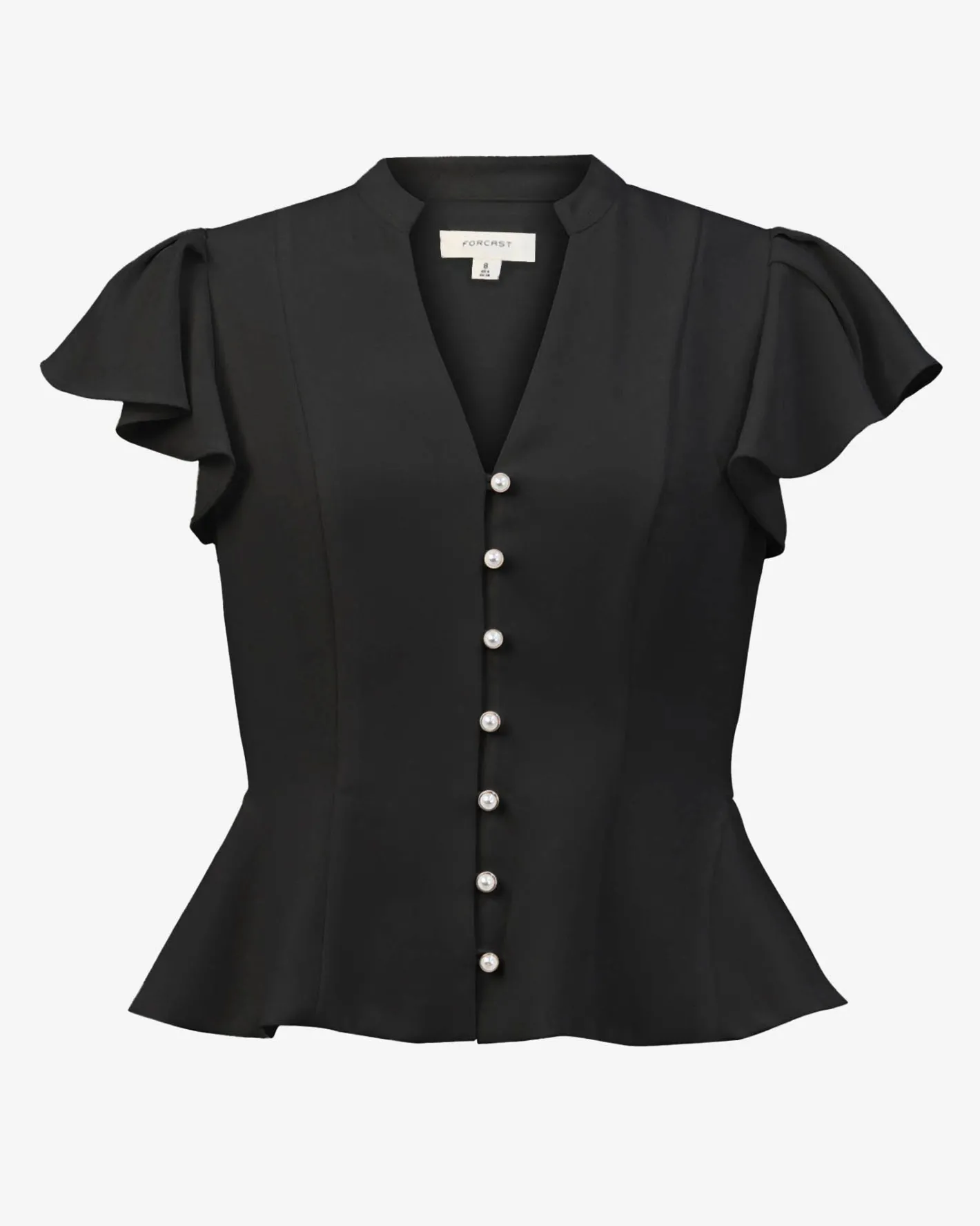 Forcast Carissa Gathered Sleeve Top Black Hot