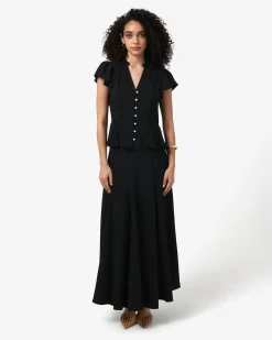 Forcast Carissa Godet Skirt Black