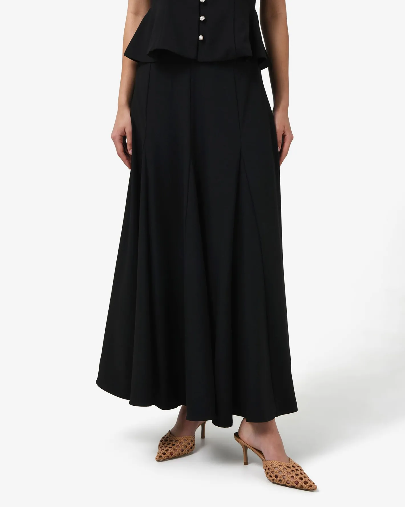 Forcast Carissa Godet Skirt Black