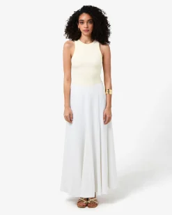 Forcast Carissa Godet Skirt White Clearance