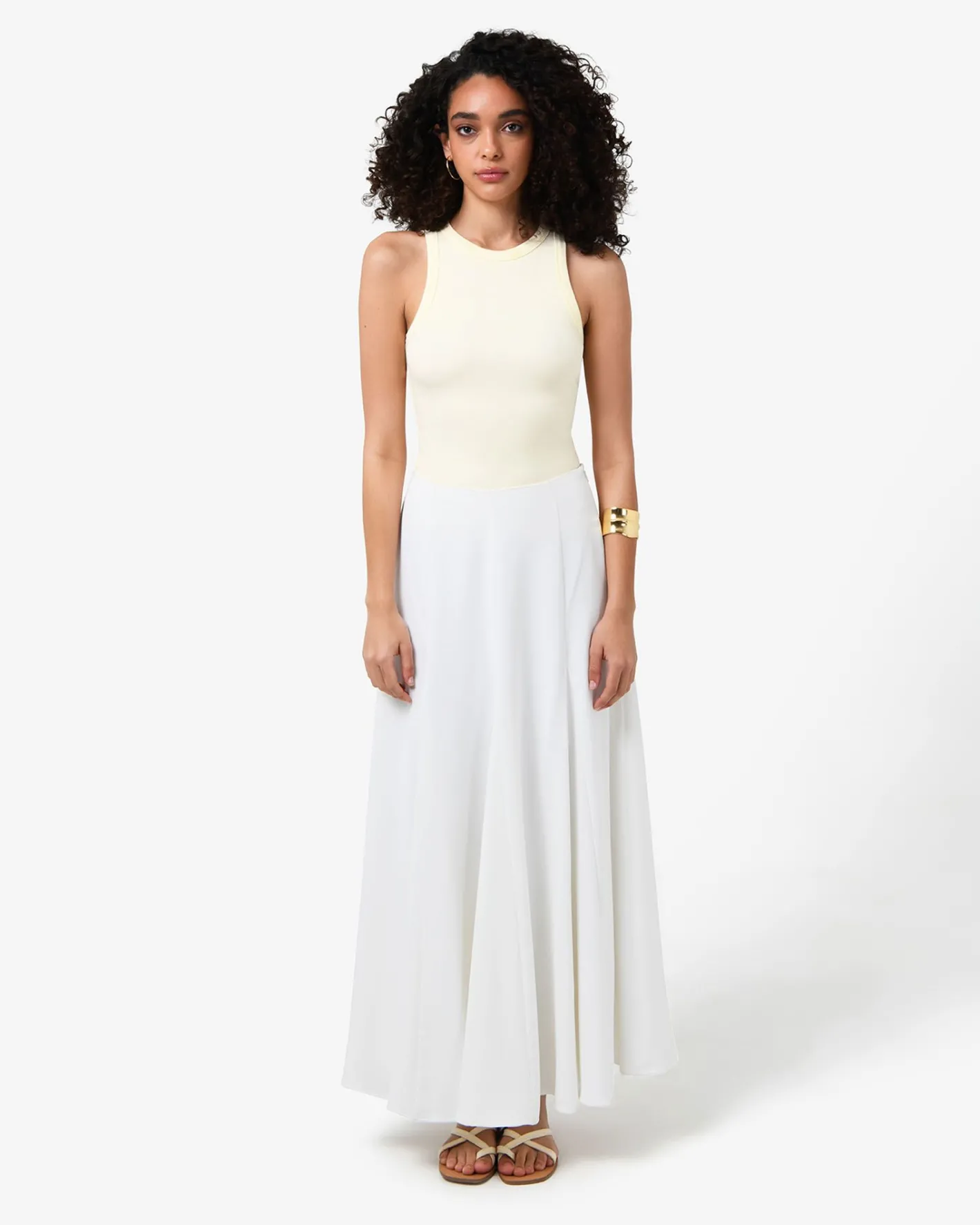 Forcast Carissa Godet Skirt White Clearance