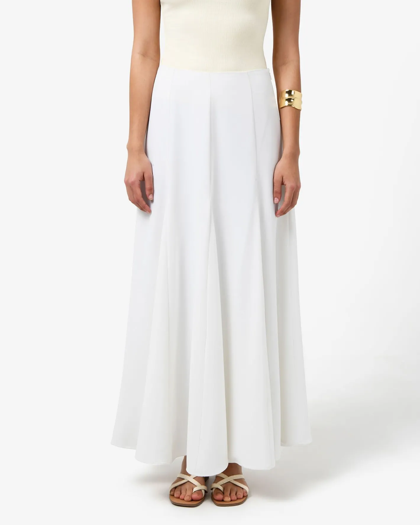 Forcast Carissa Godet Skirt White Clearance