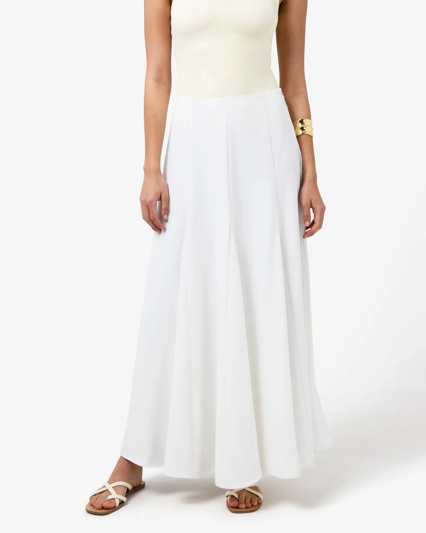 Forcast Carissa Godet Skirt White Clearance