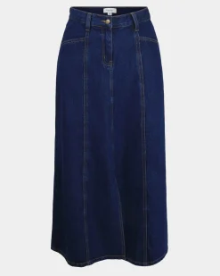 Forcast Carmen Panel Denim Skirt Indigo Blue Best