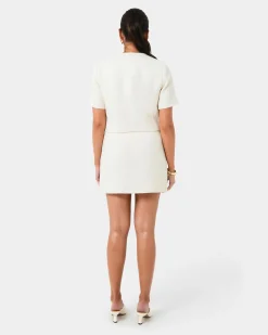 Forcast Carmen Tweed A-line Skirt Ivory Best
