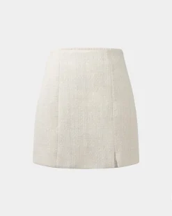 Forcast Carmen Tweed A-line Skirt Ivory Best