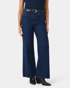 Forcast Carmen Wide Leg Jeans Indigo Blue Clearance