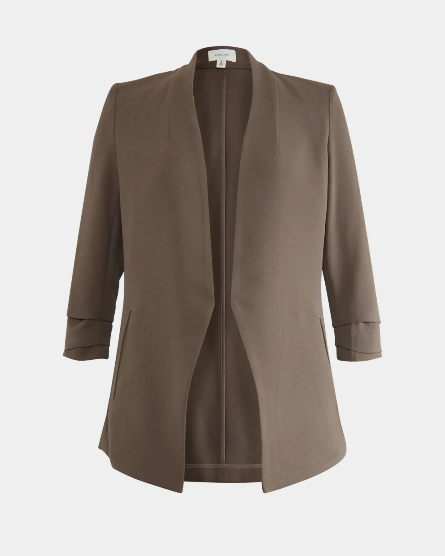Forcast Carter 2 Collarless Blazer Sepia