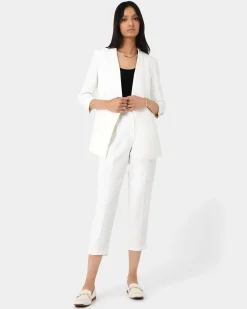 Forcast Carter 2 Collarless Blazer Ivory Discount