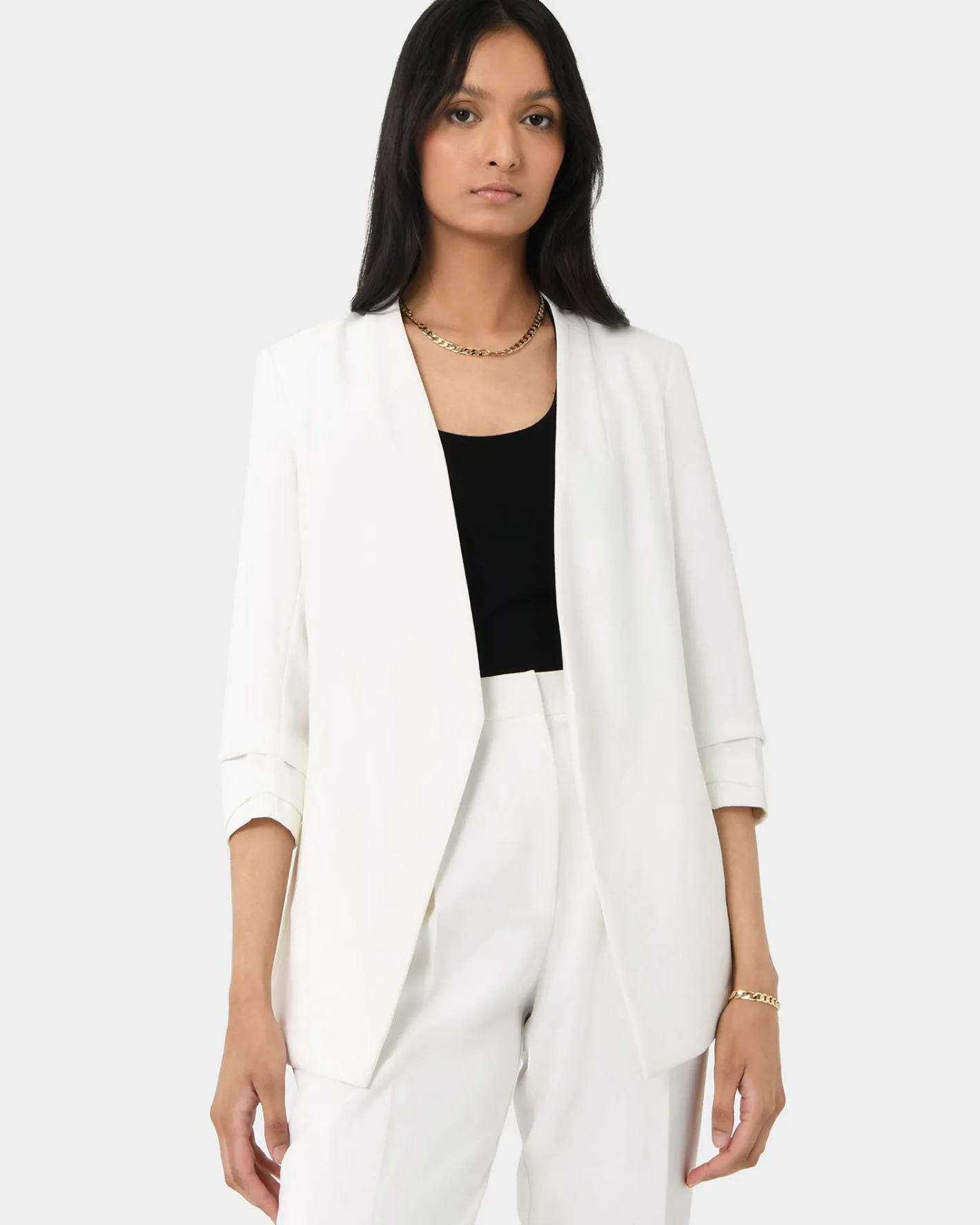 Forcast Carter 2 Collarless Blazer Ivory Discount