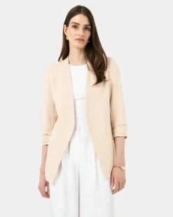 Forcast Carter 2 Collarless Blazer Ecru Outlet