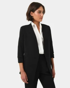 Forcast Carter 2 Collarless Blazer Black