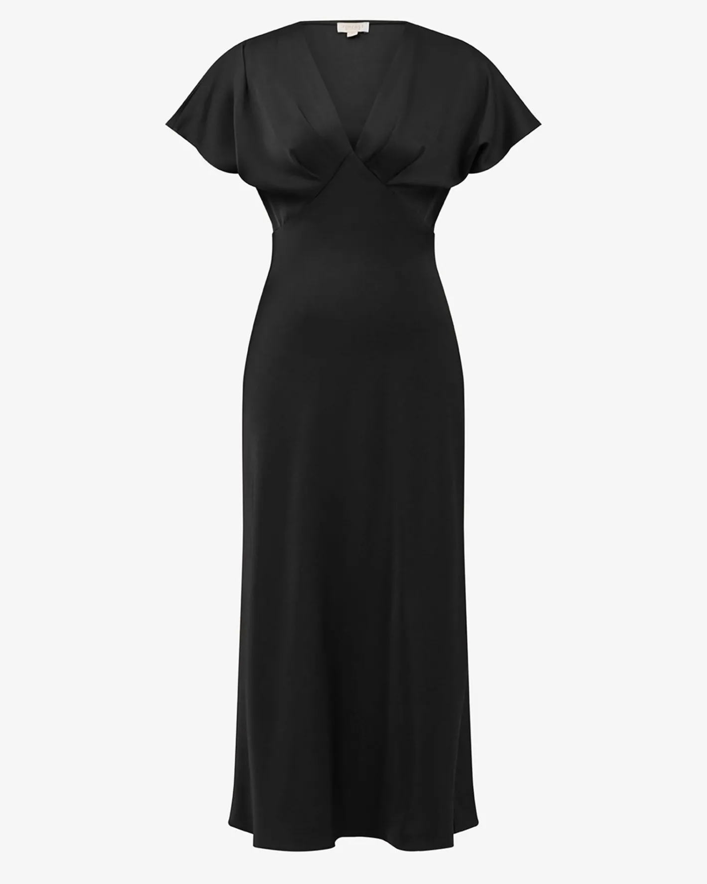 Forcast Catalina V-neck Satin Dress Black Outlet